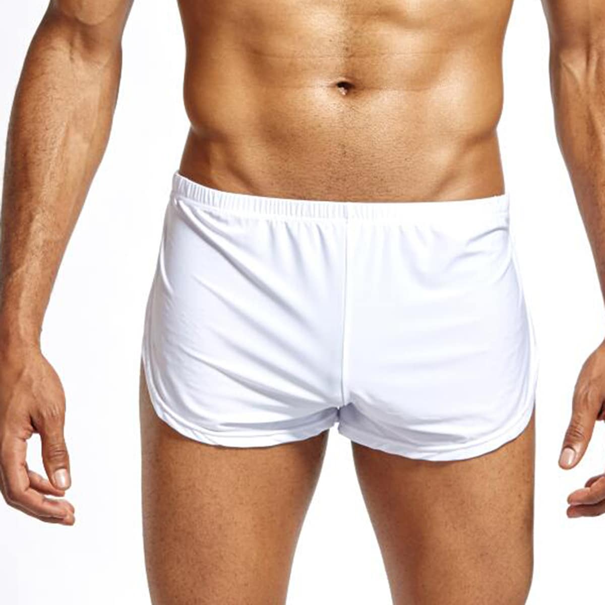 

Guys Solid Elastic Waist Boxer Brief, White