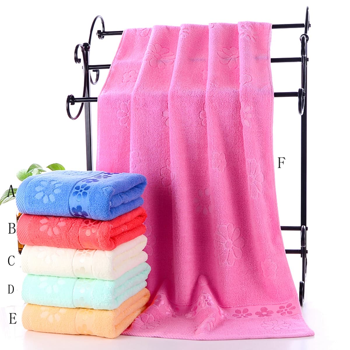 

1pc Flower Print Bath Towel, Multicolor