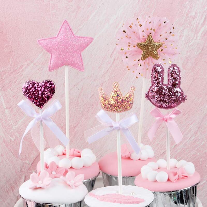 

5pcs Cute Cake Topper, Multicolor