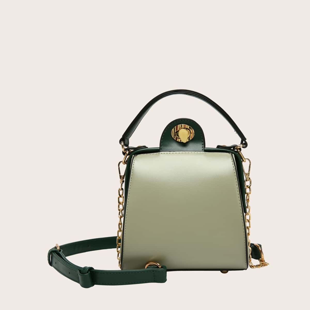 

Colorblock Bucket Bag, Green