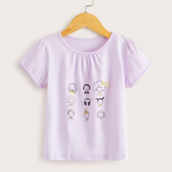 

Футболка с графическим принтом для девочек, Пурпурный