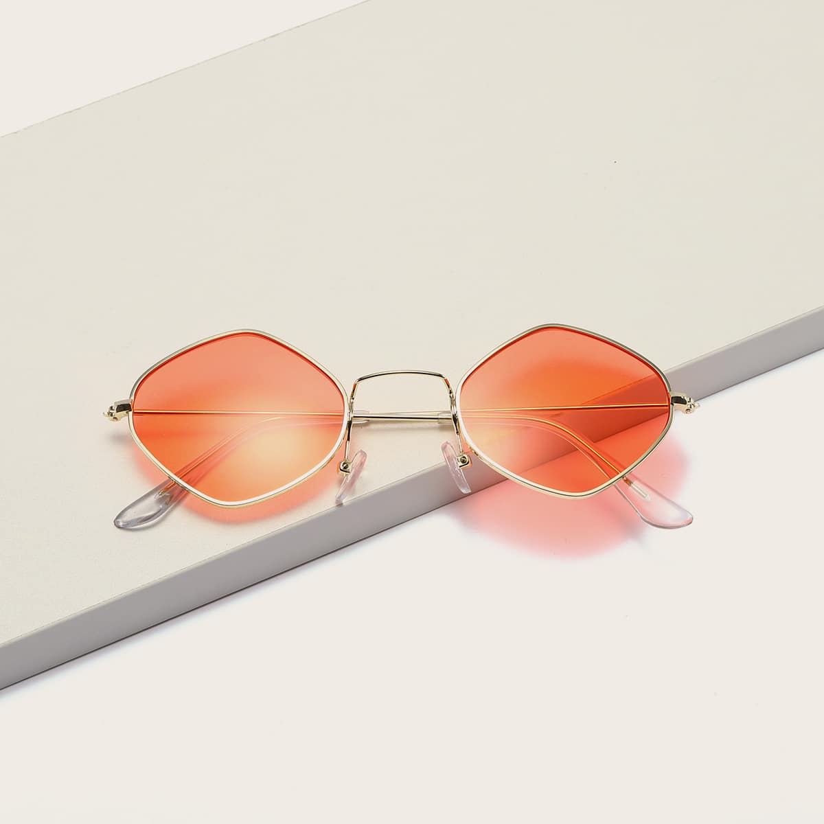 

Geometric Shaped Sunglasses, Red