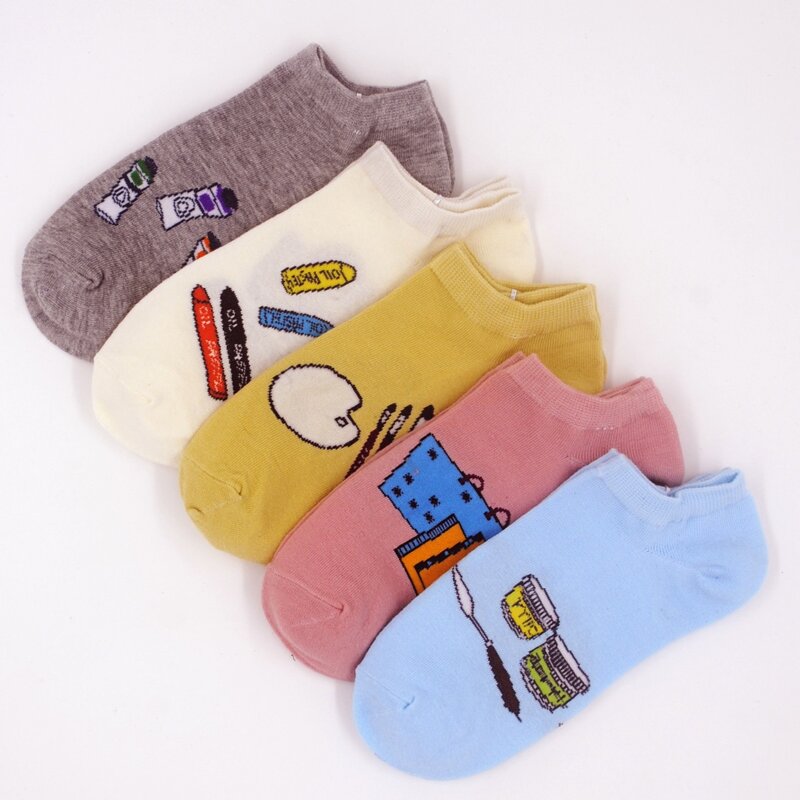 

5pairs Cartoon Graphic Socks, Multicolor