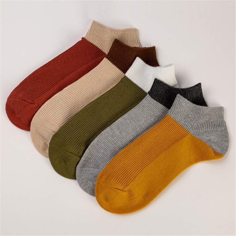 

5pairs Color Block Ankle Socks, Multicolor