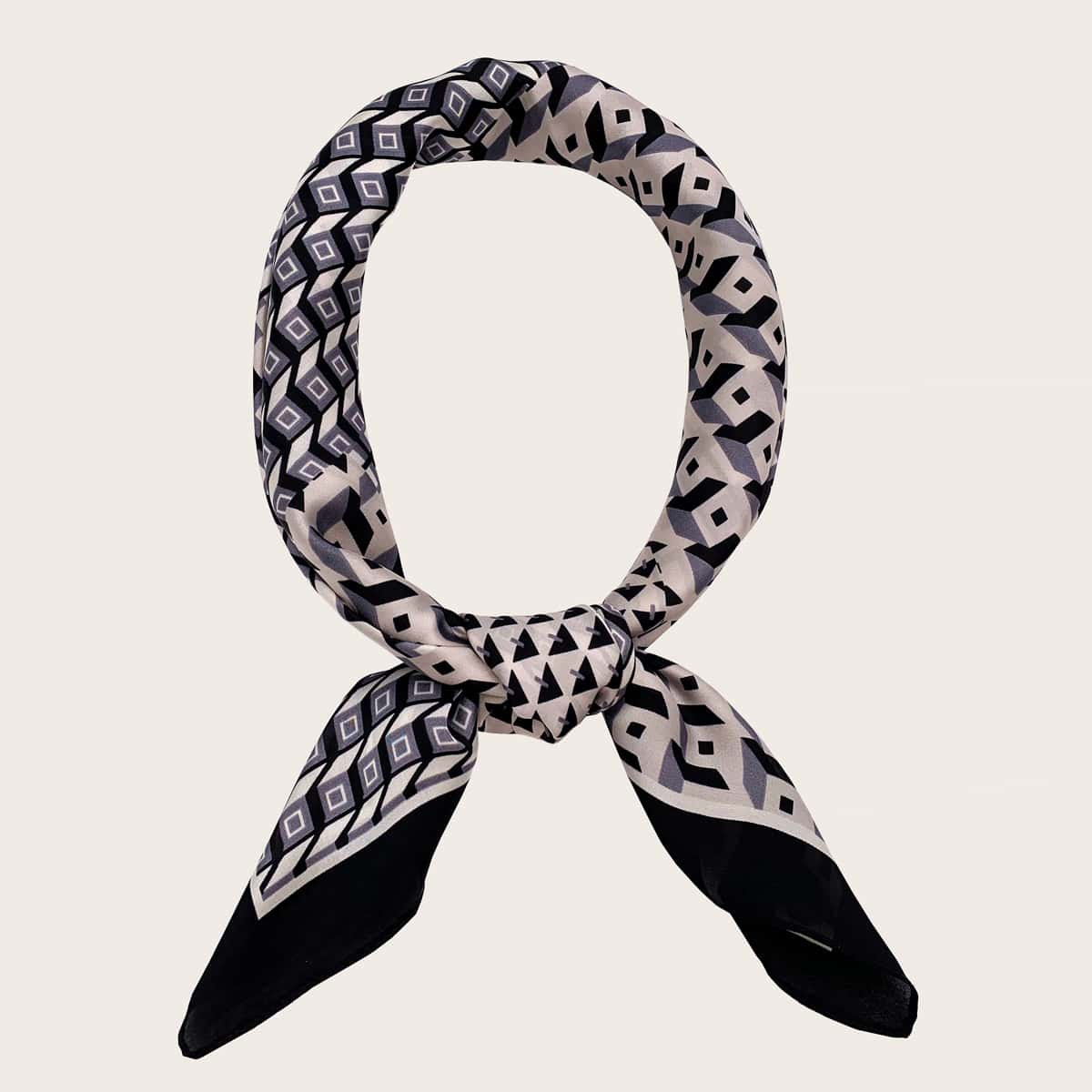 

Geometric Pattern Bandana, Black and white