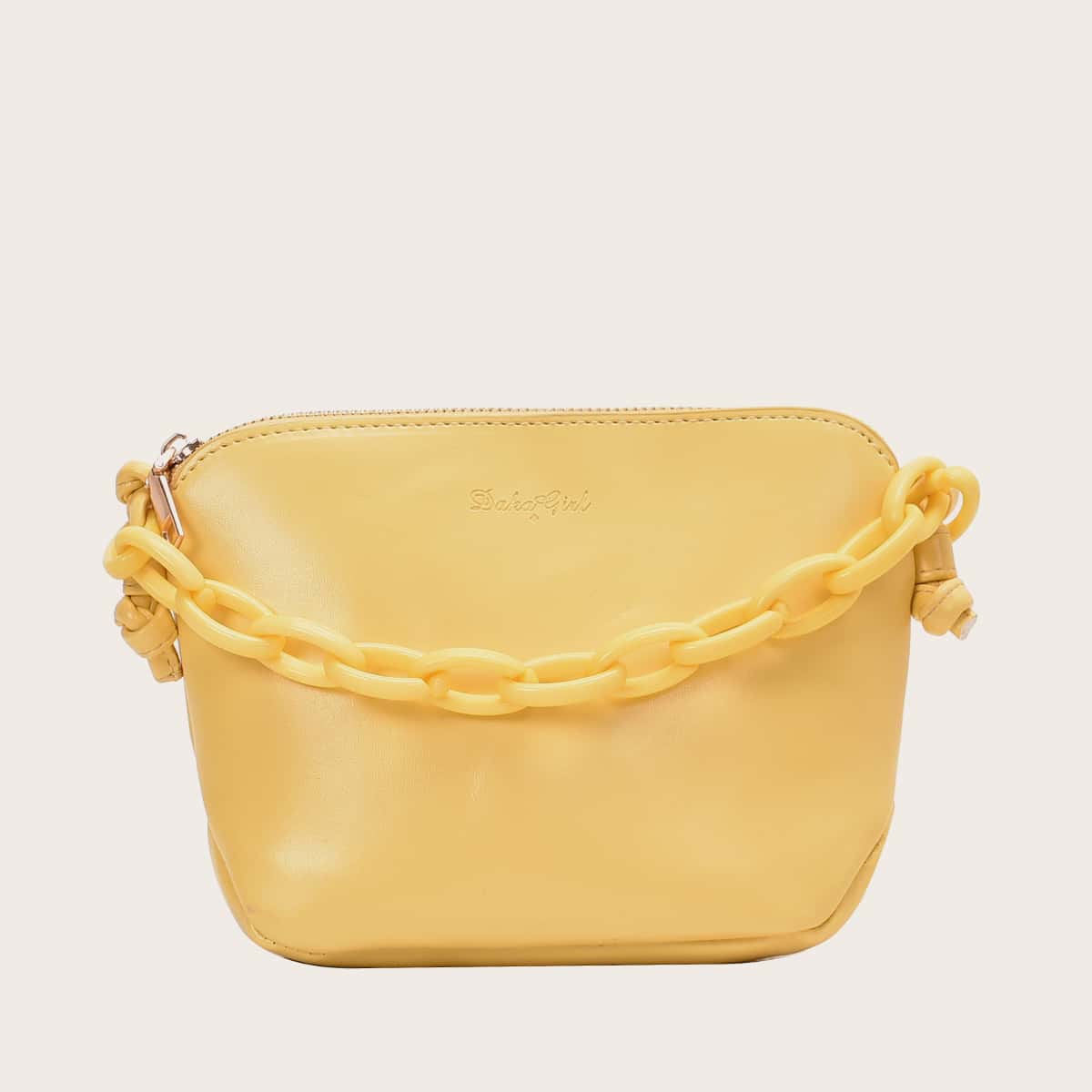 

Chain Decor Crossbody Bag, Yellow