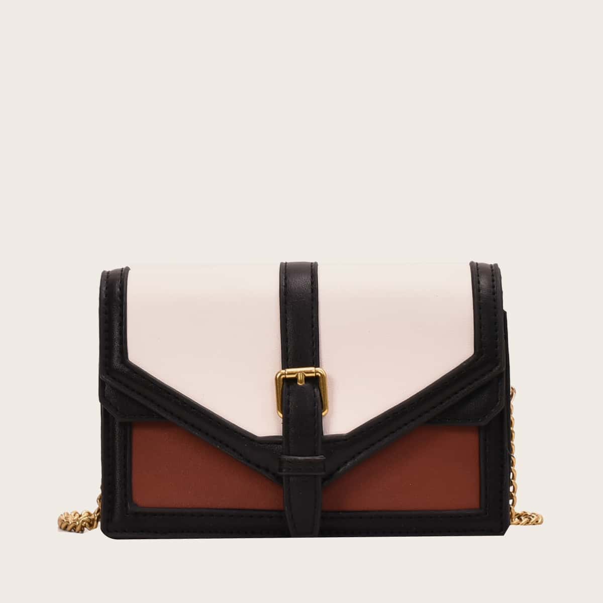 

Colorblock Chain Crossbody Bag, Multicolor