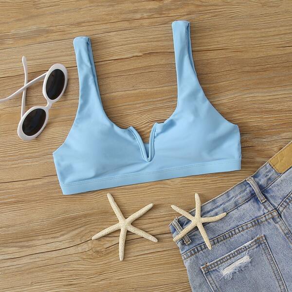 

V Wired Bikini Top, Blue