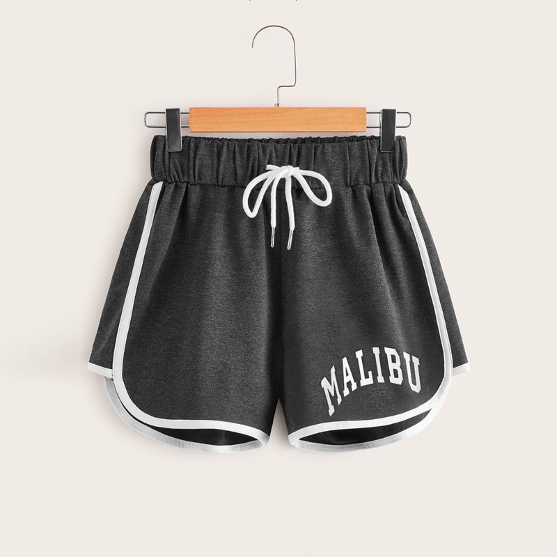 

Letter Graphic Dolphin Shorts, Dark grey