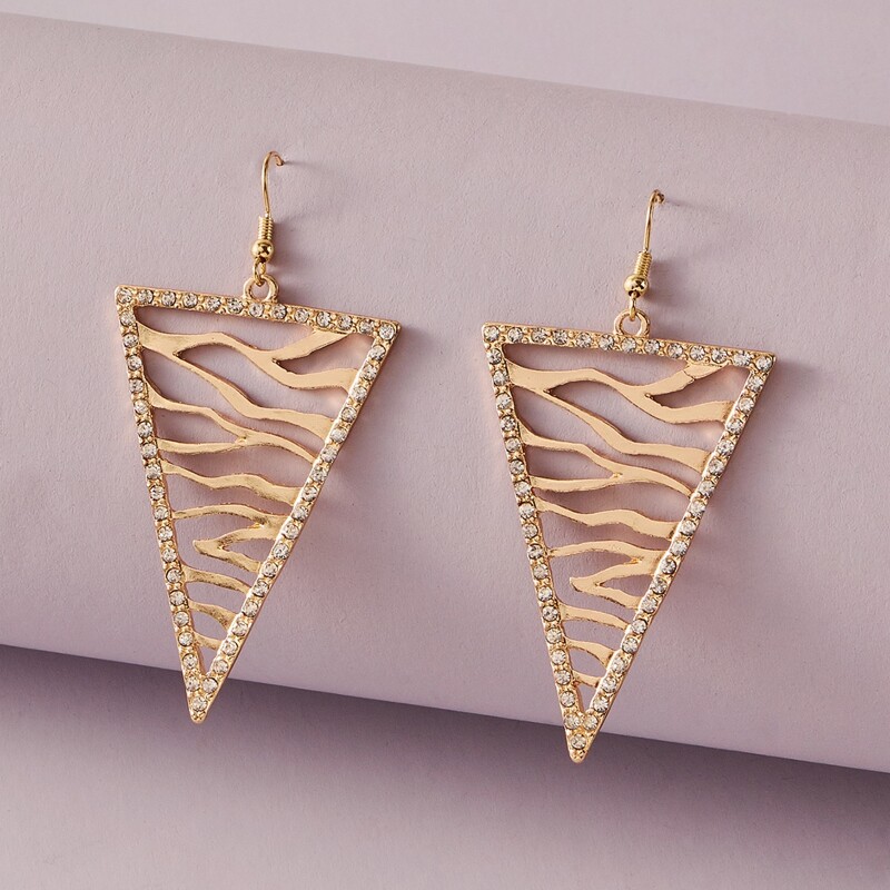

Triangle Drop Earrings, Gold