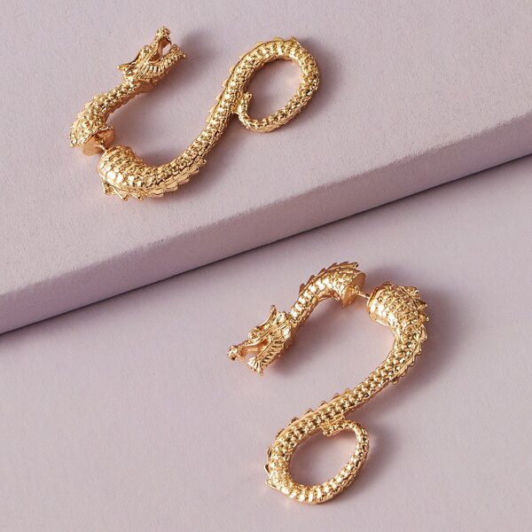

Dragon Earring Jackets, Gold