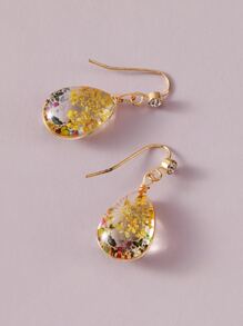 Flower Water Drop Earrings - Multicolor - View 2