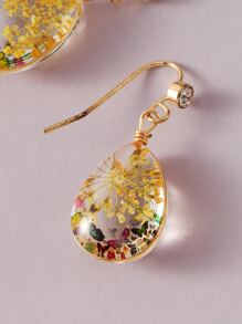 Flower Water Drop Earrings - Multicolor - View 3