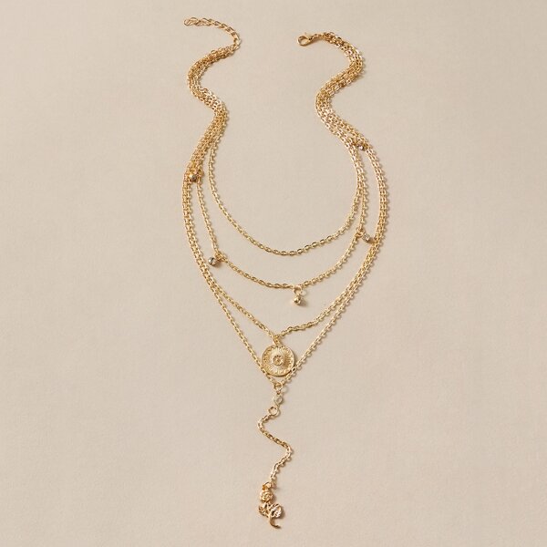 

Rose Charm Y Lariat Necklace, Gold