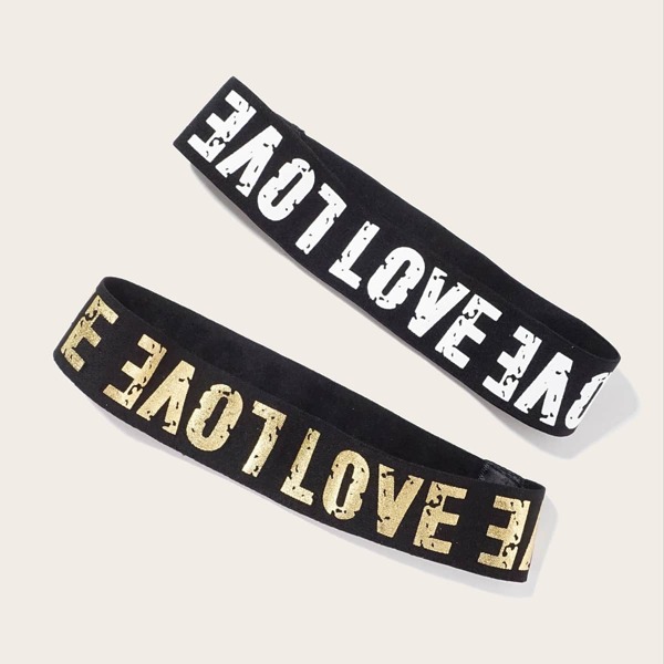 

Letter Graphic Headband, Black