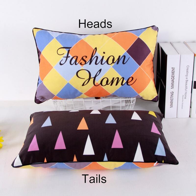 

1pc Geometric Pattern Double Side Pillowcase, Multicolor