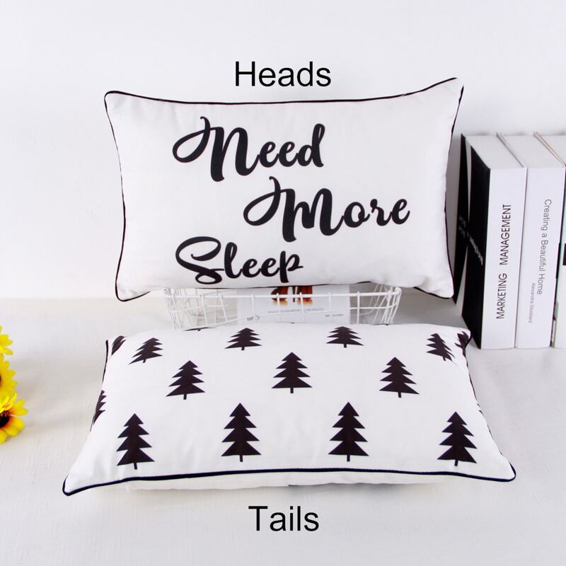 

1pc Slogan Graphic Double Side Pillowcase, Multicolor