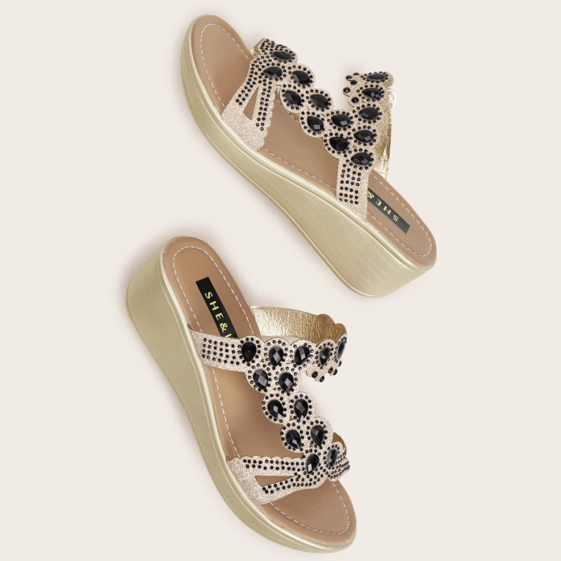 

Colorblock Wedges, Gold