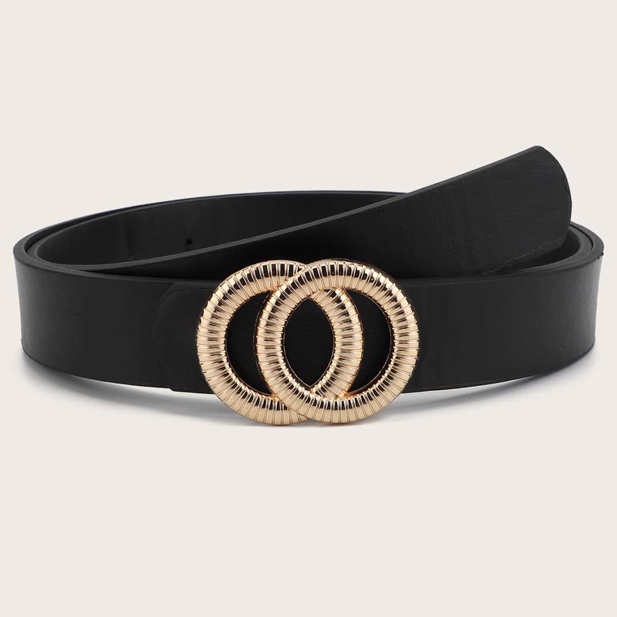 

Double Ring Decor Belt, Black