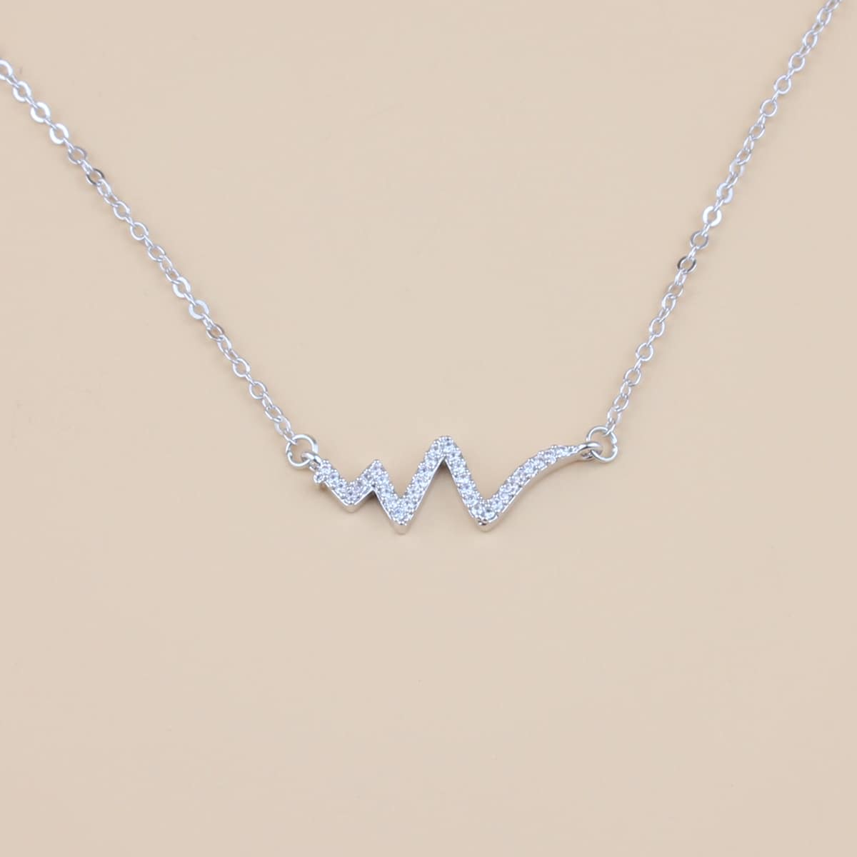 

Rhinestone Pendant Necklace, Silver