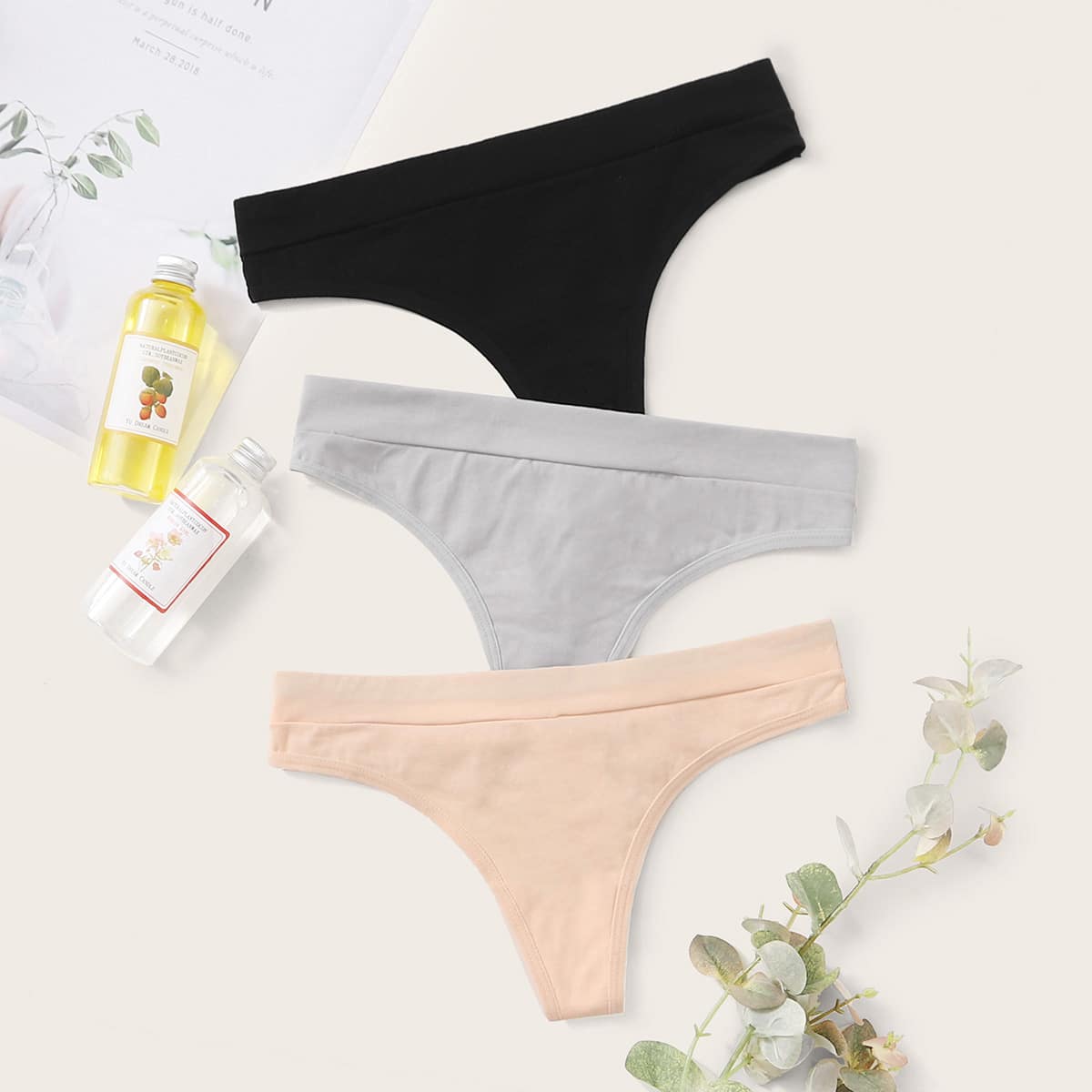 

3pack Solid Panty Set, Multicolor