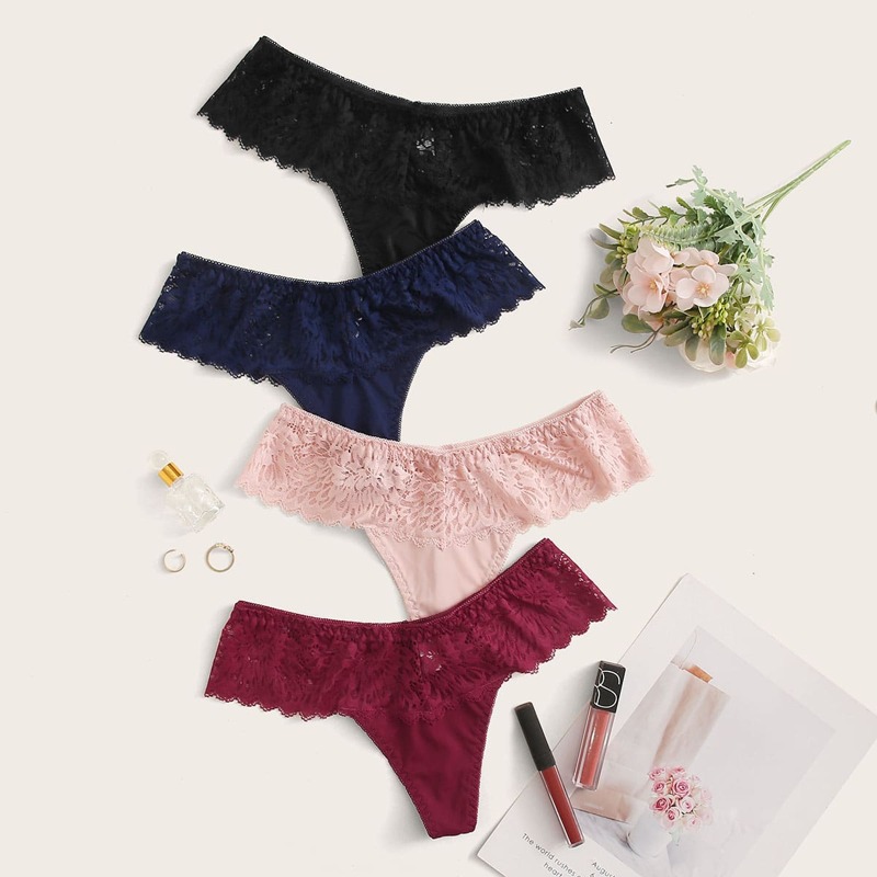

4pack Floral Lace Panty Set, Multicolor