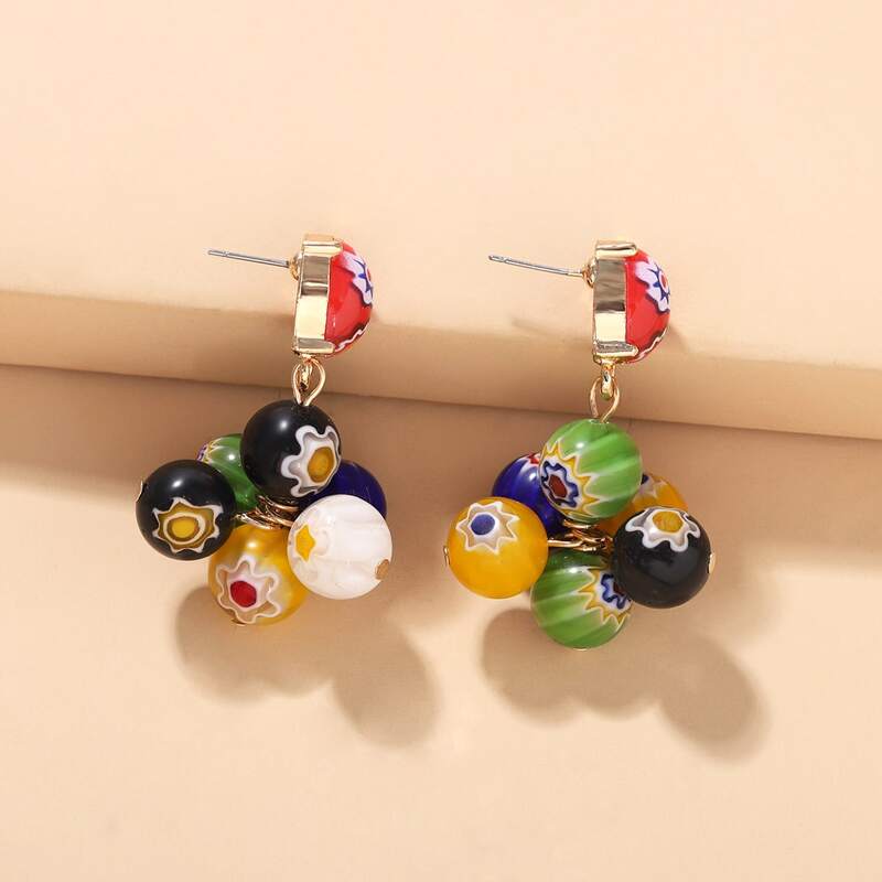 

Round Ball Earrings, Multicolor