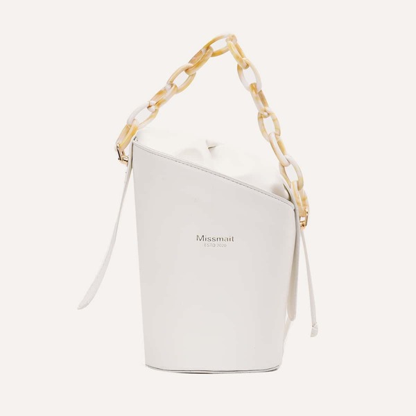

Letter Graphic Satchel Bag, White
