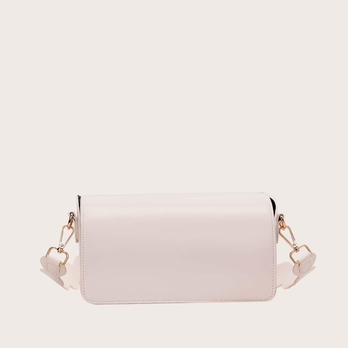 

Minimalist Flap Tote Bag, White