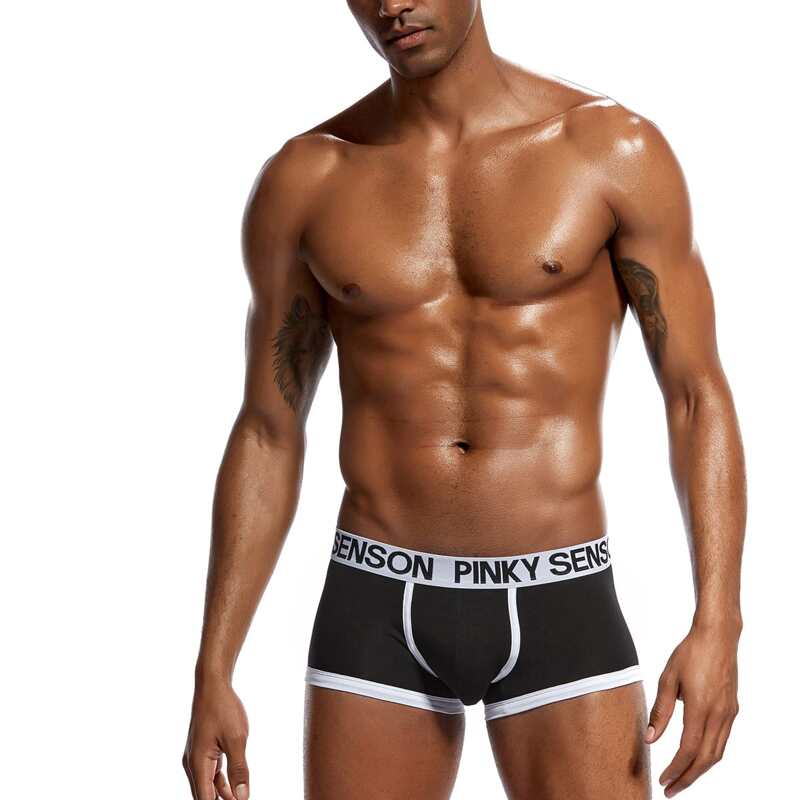 

Guys Contrast Binding Letter Graphic Boxer Brief, Black