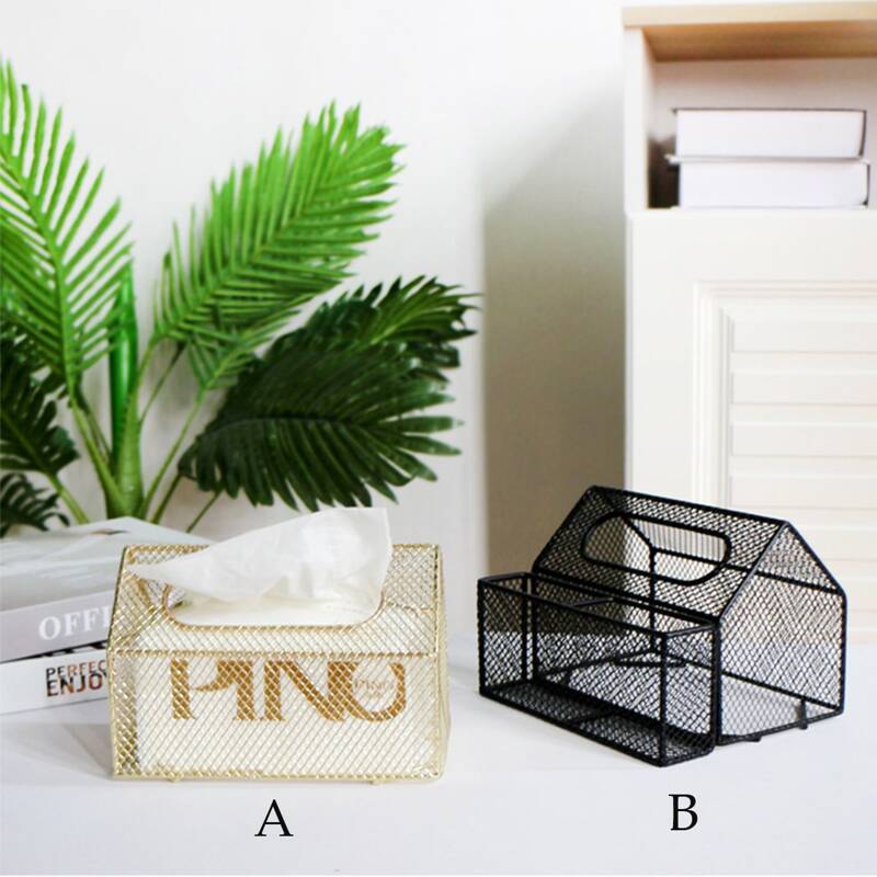 

1pc Hollow Out Iron Storage Box, Multicolor