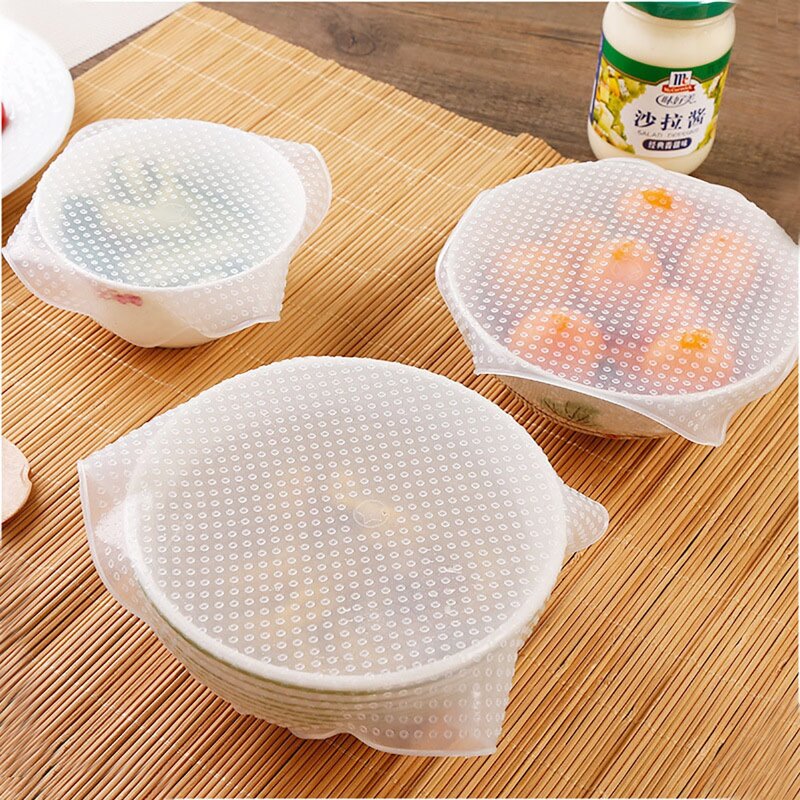 

3pcs Silicone Silicone Food Wrap, White