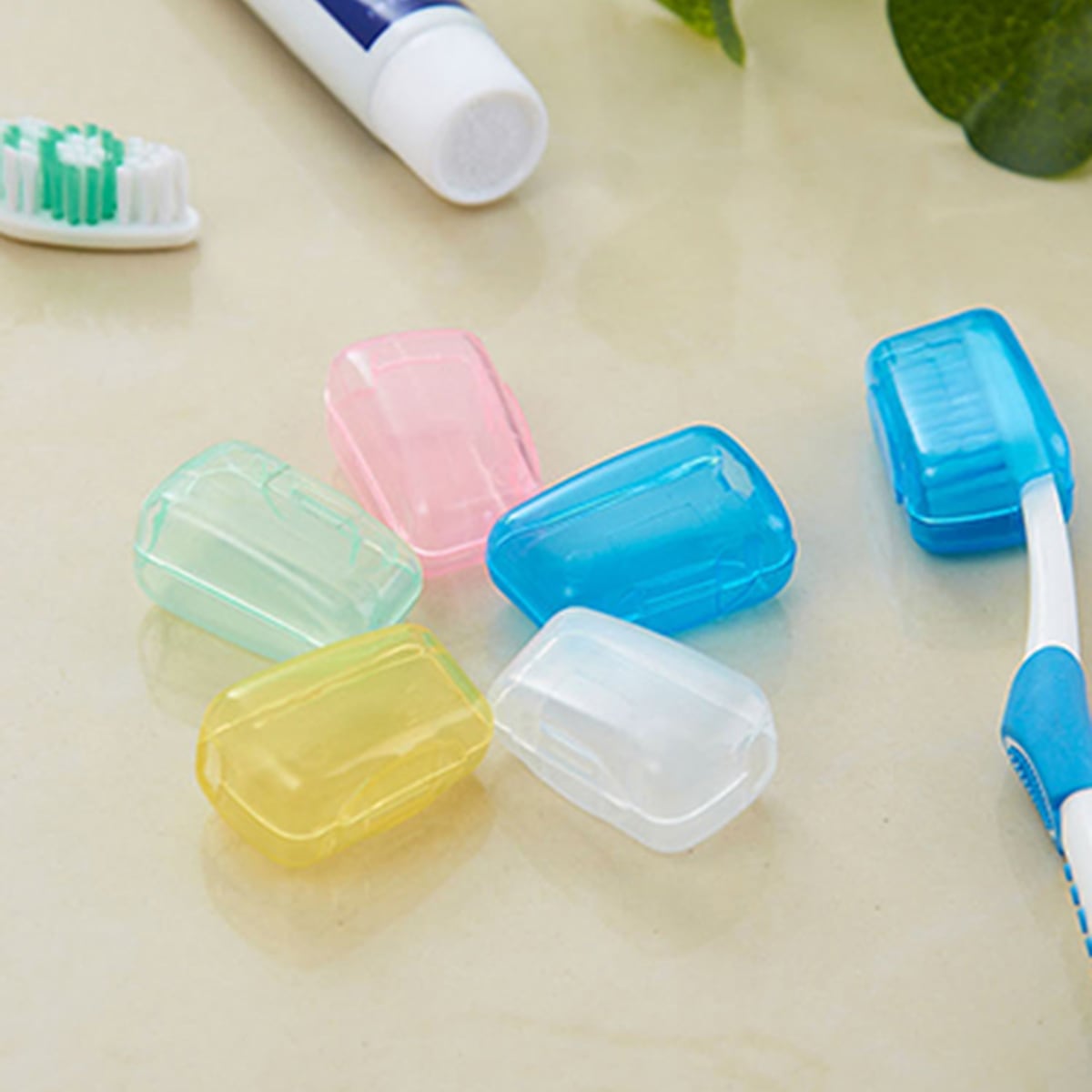 5pcs/10pcs Portable Toothbrush Case Toothbrush Head Protective Cover Travel Toothbrush Holder, Random Color For 5pcs Set