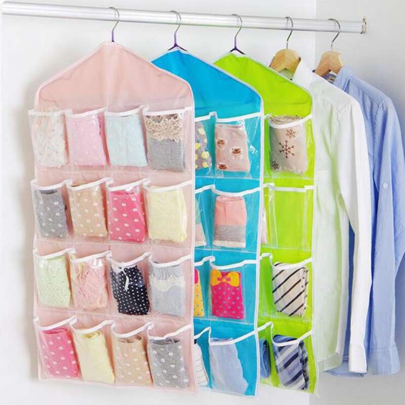 

16 Grid Underwear Storage Hanging Bag, Multicolor