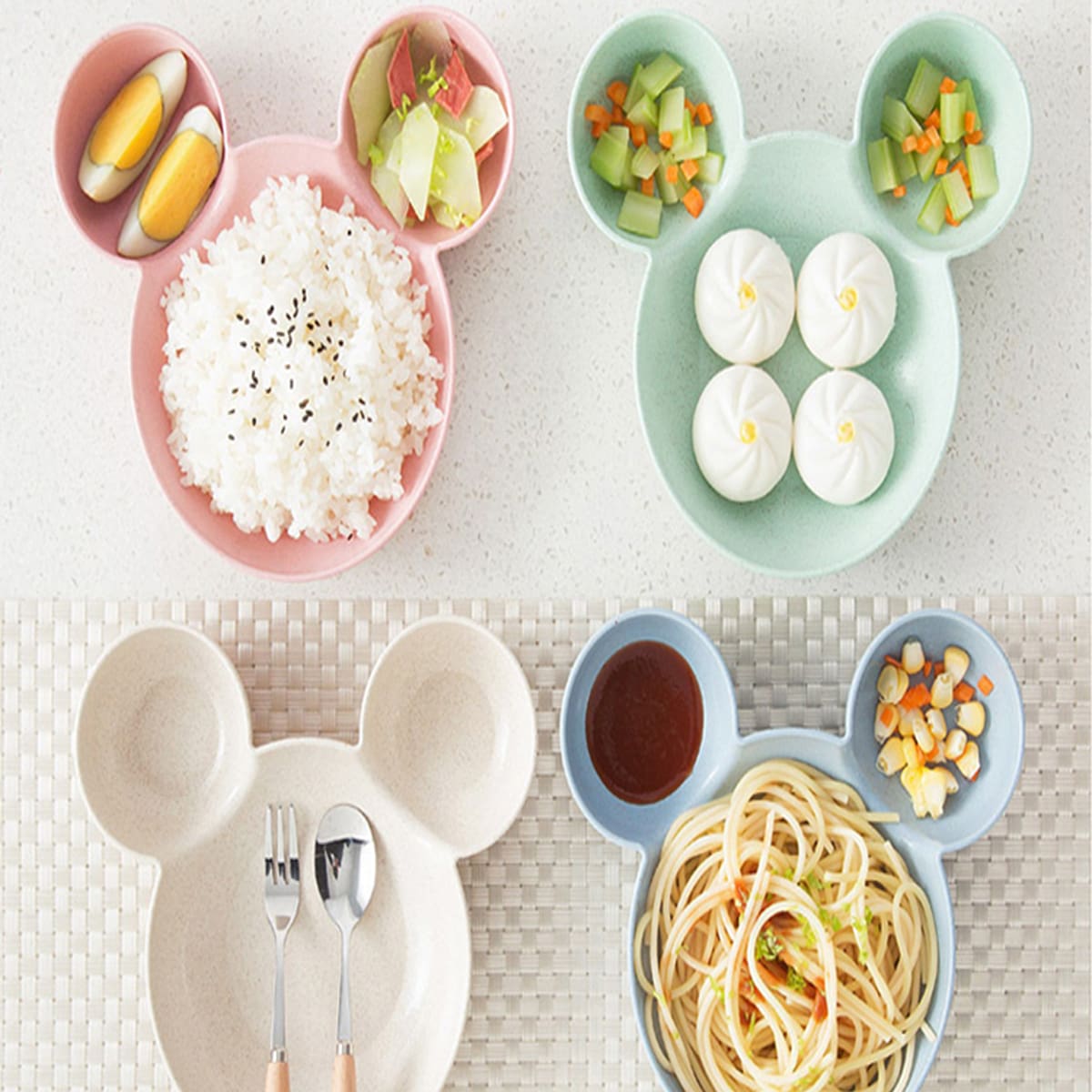 

1pc Solid Cartoon Shaped Dinner Plate, Multicolor