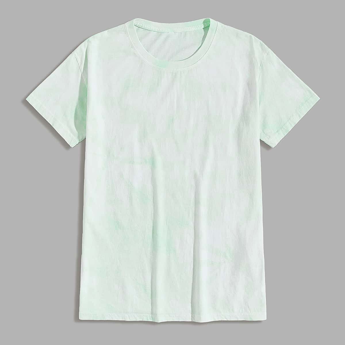 

Guys Tie Dye Round Neck Tee, Green pastel