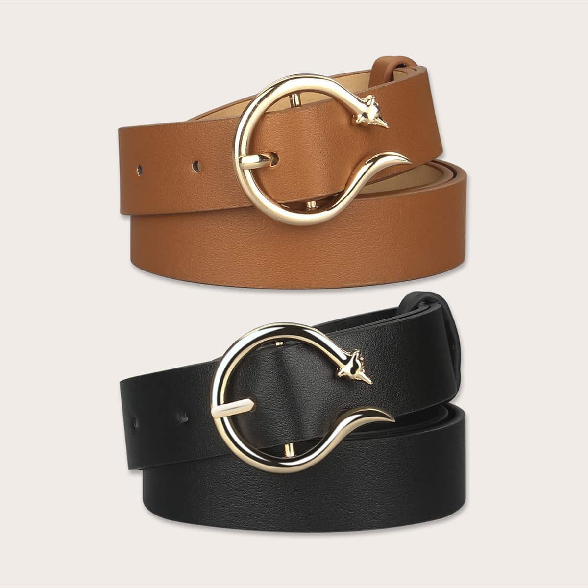 

Metal Buckle Belt, Black
