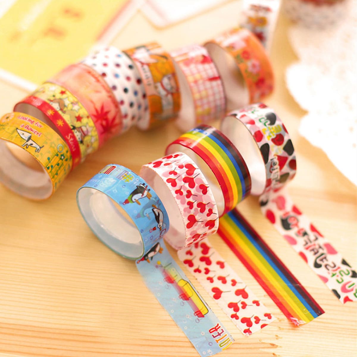 

1pc Floral Print DIY Masking Tape, Multicolor