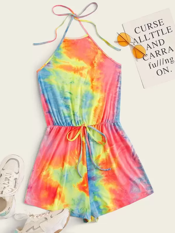 tie dye rompers and jumpsuits