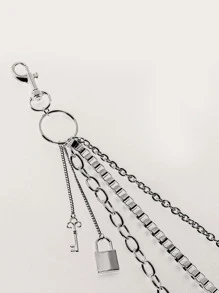 Chìa khóa charm kim loại nhiều lớp - Bạc - Xem 3