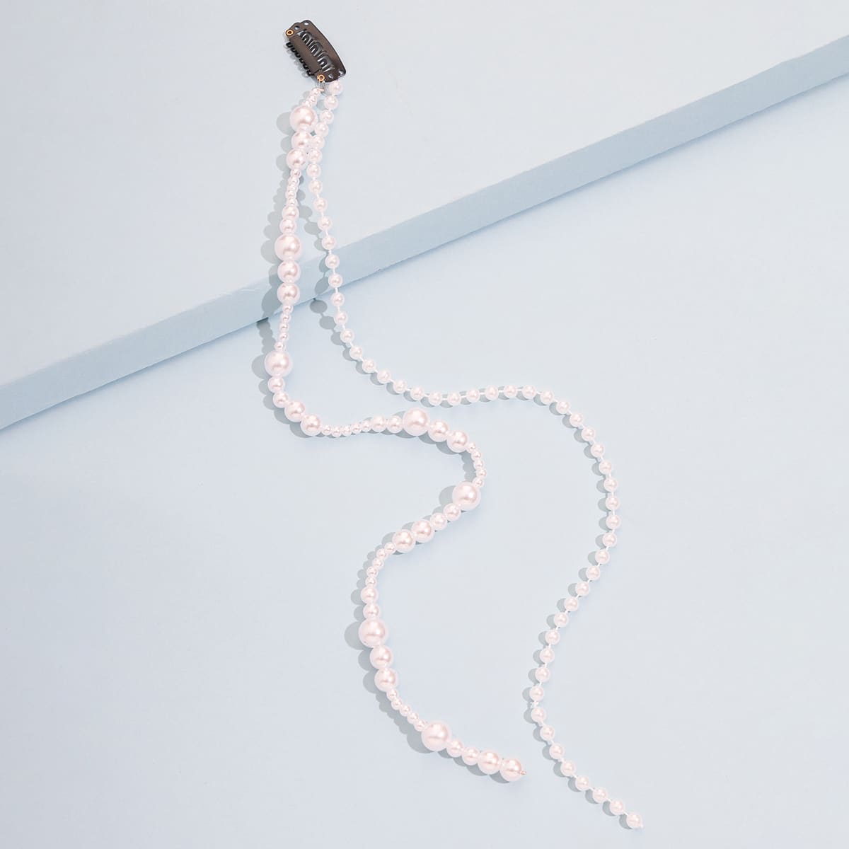 

1pc Faux Pearl Beaded Hair Accessory, White