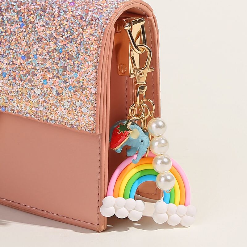 

Rainbow & Elephant Decor Bag Charm, Multicolor