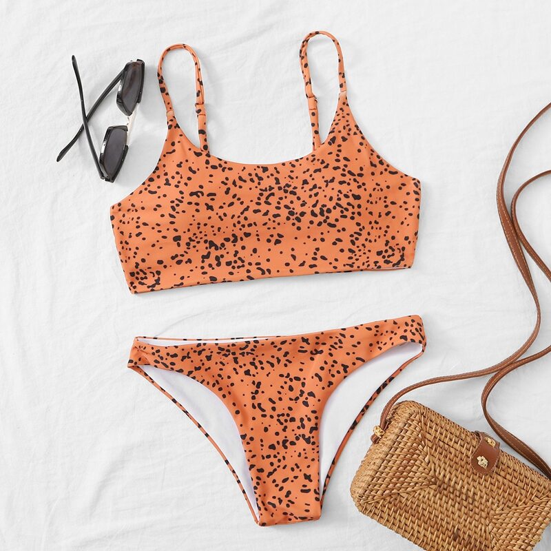 

Dalmatian Print Bikini Swimsuit, Orange