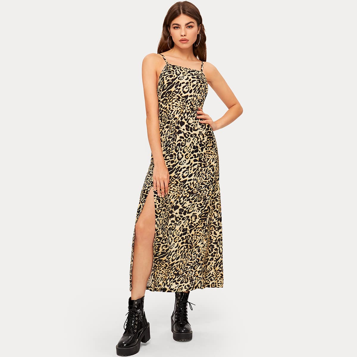 

Leopard Split Cami Dress, Multicolor