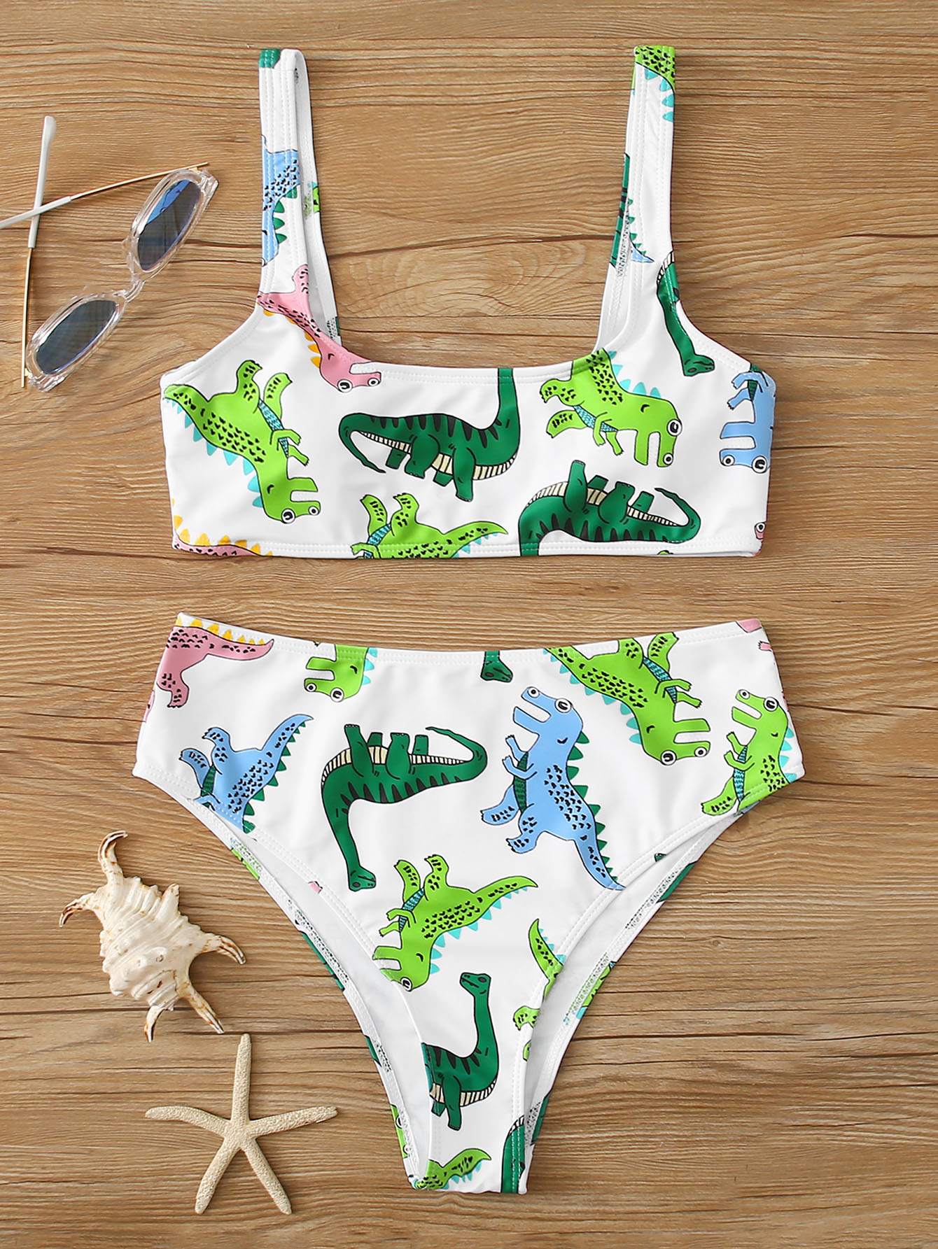 dinosaur high waisted bikini