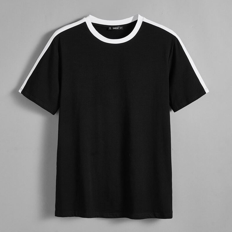 

Guys Contrast Trim Top, Black