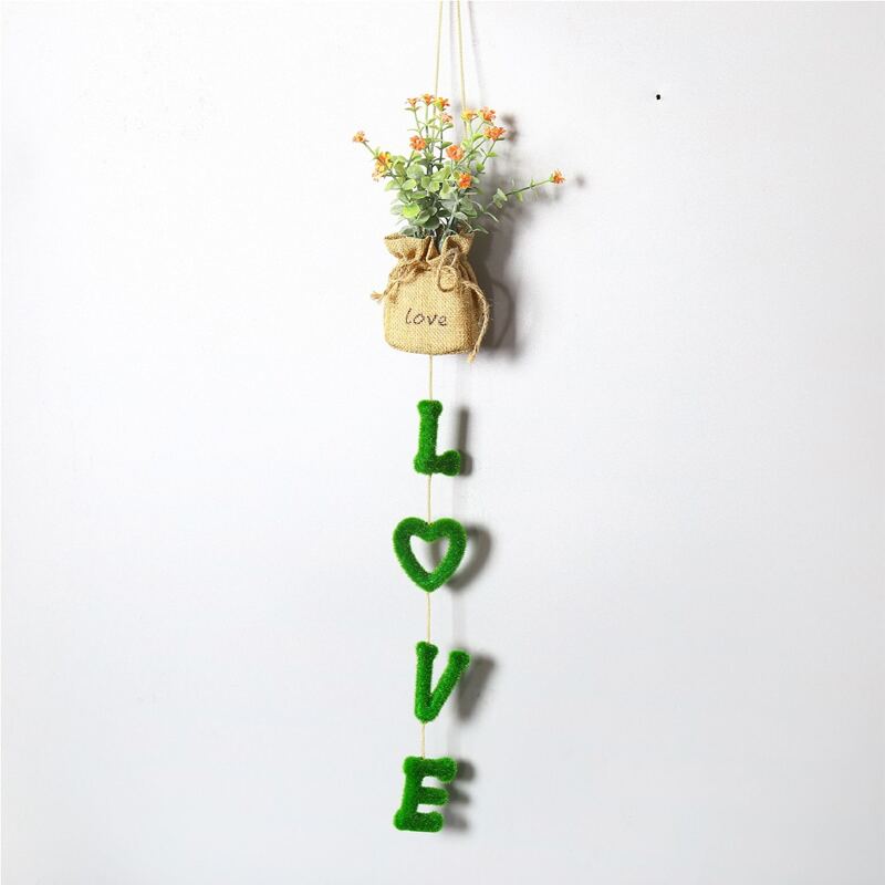 

1pc Letter Design Artificial Grass, Multicolor