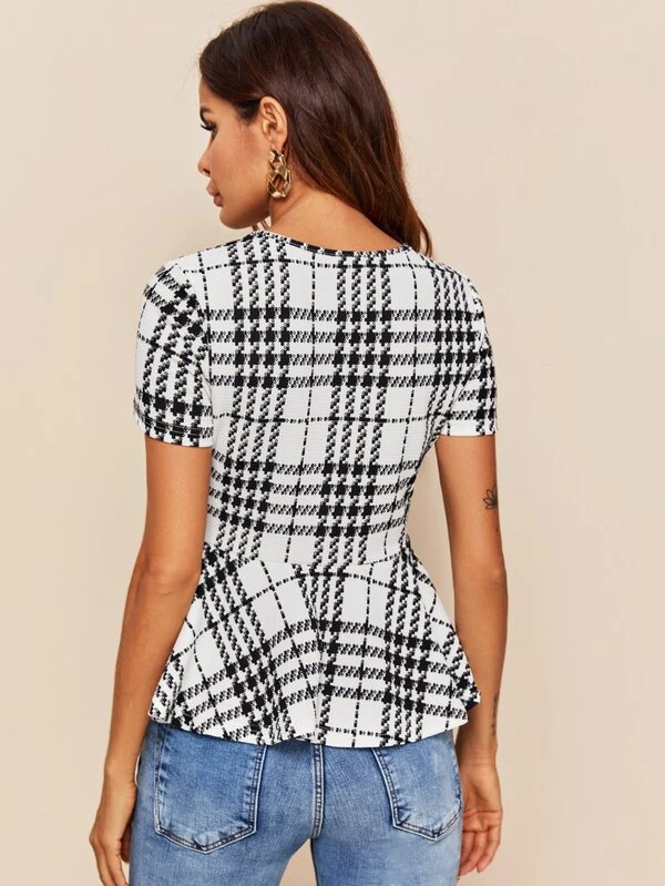 plaid peplum top