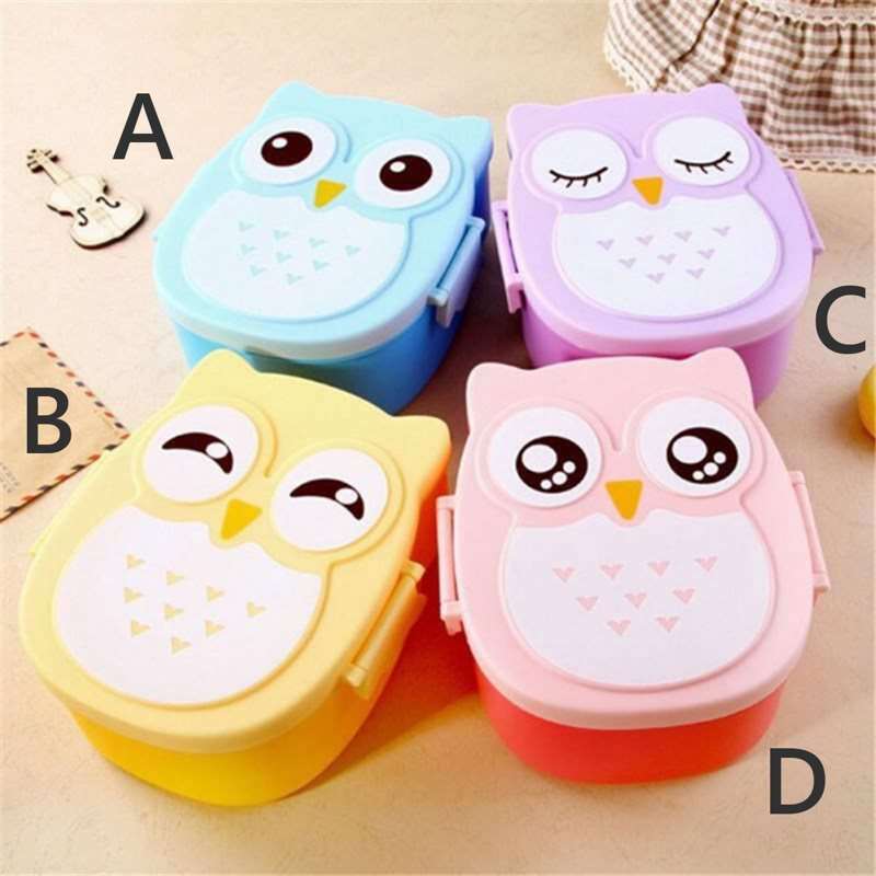 

1pc Owl Design Lunch Box, Multicolor