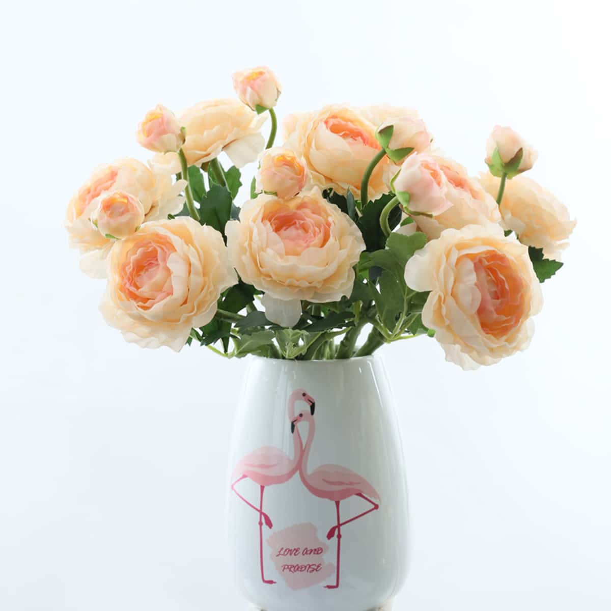 

1branch Artificial Flower With 2pcs Head, Multicolor